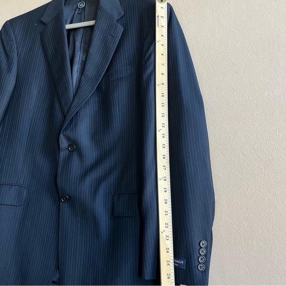 Loro Piana Daniel Cremieux Navy Stripe Suit Jacket Blazer Size 42L - Picture 14 of 14